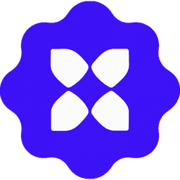 The staff mark: four white petals inside a violet rosette